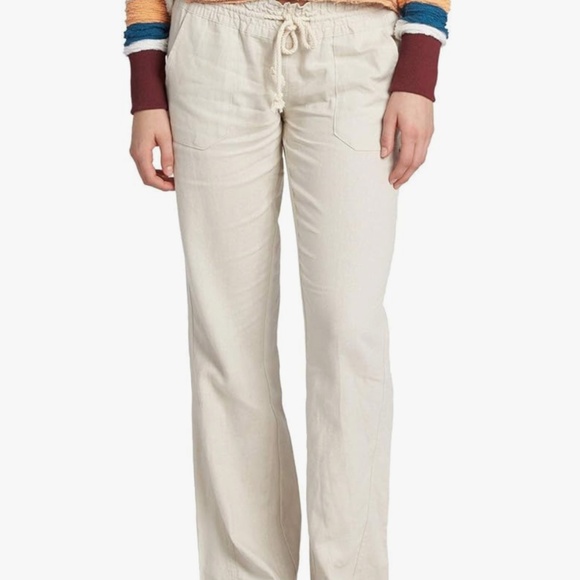 Women’s Roxy linen pants, beige - Picture 1 of 6